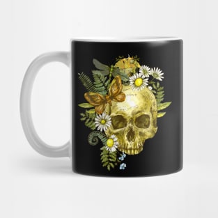 skull with flowers/butterfly Mug